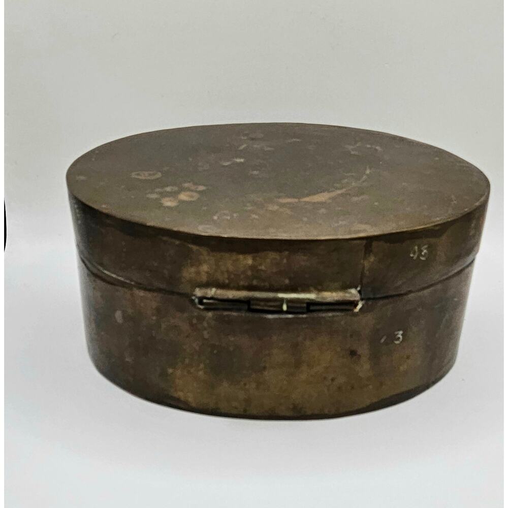 Antique Brass Dutch Snuff Box Engraved No. 43 | 18th–Early 19th Century